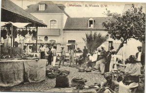PC CPA CABO VERDE / CAPE VERDE, S. VICENTE, MERCADO, Vintage Postcard (b26739)