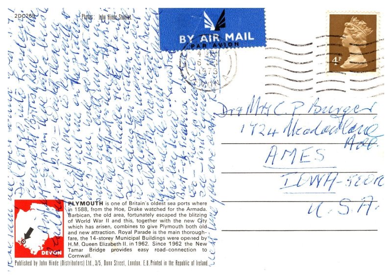 Postcard UK Eng Devon - Plymouth Multiview