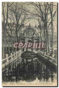 Old Postcard Paris Fountain Medicis Jardin du Luxembourg