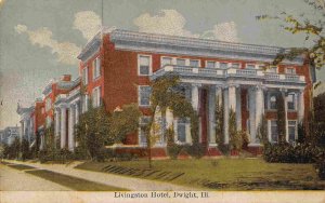 Livingstone Hotel Dwight Illinois 1910 postcard