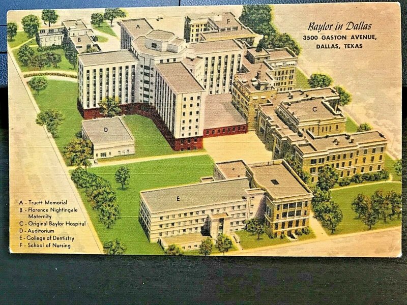 Vintage Postcard 1950 Baylor Hospital Truett Memorial Building Dallas Texas