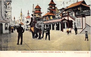 Elephant Ride in Luna Par Coney Island, NY, USA Amusement Park Unused 