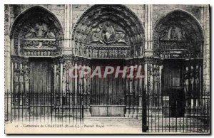 Postcard Old Cathedral of Chartres Royal Portal E and L