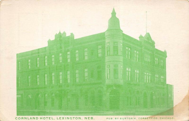 Lexington Nebraska 1909 Postcard Cornland Hotel