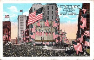 Postcard Georgia Atlanta 5 Points Gen. Wood Reception Flag Raising Day 1917 V194