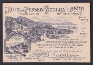 Vintage postcard Hotel Pension Victoria Nervi Riviera Levante Italy advertising