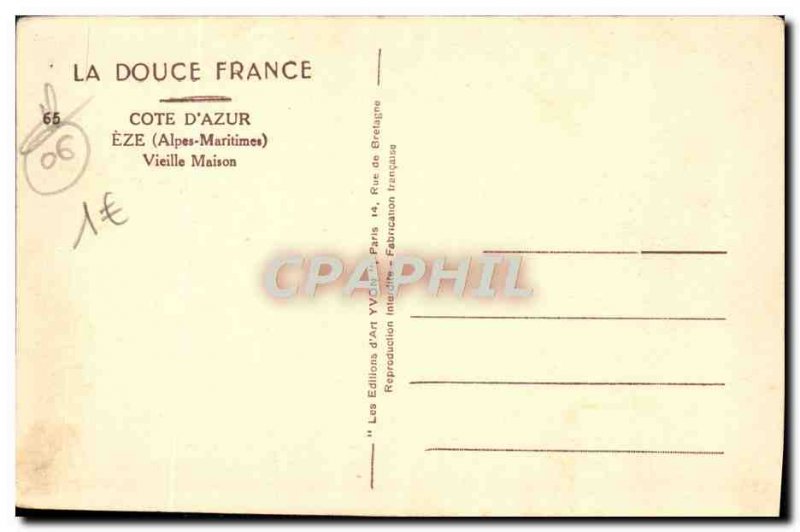 Old Postcard Eze A Old House