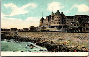 Postcard RI Narragansett Pier Ocean Road