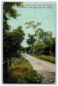 c1910 Country Road Lake Park Region Minnesota Great Northern Railway MN Postcard