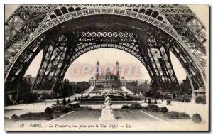 Paris Trocadero Old Postcard The shooting under the Eiffel Tower