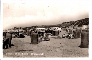 Netherlands Groeten Uit Zandvoort Strandgezicht Vintage RPPC 09.69