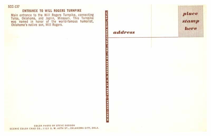 Postcard HIGHWAY SCENE Tulsa Oklahoma OK AS3890