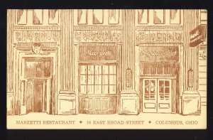 Columbus, Ohio/OH Postcard, Marzetti Restaurant, Broad Street, Drawing