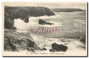 Old Postcard Quiberon rocks of Port Bara