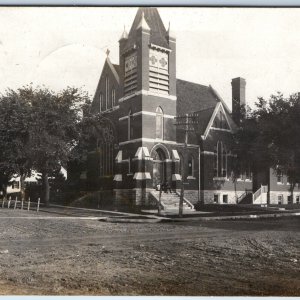 c1900s Ackley IA RPPC Presbyterian Church Real Photo Dubuque Sioux City RPO A126