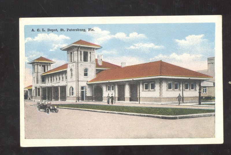 ST. PETERSBURG FLORIDA ACL RAILROAD DEPOT TRAIN STATION VINTAGE POSTCARD