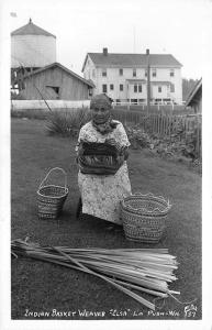 La Push WA Indian Basket Weaver Elsa Real Photo Postcard