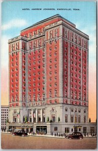 Knoxville Tennessee TN, Hotel Andrew Johnson Building, Street Corner, Postcard
