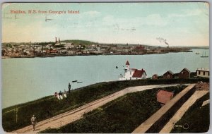 1913 Halifax NS from George's Island Skyline Prov Exhibition Slogan Postcard H82