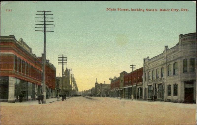 Baker City OR Main St. South c1910 Postcard