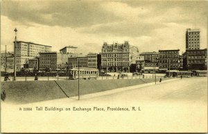Tall Buildings Exchange Place rotograph Rhode Island Postcard