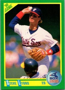 1990 Score Baseball Card Steve Lyons Chicago White Sox sk2569