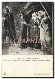 Postcard Old Avignon Popes' Palace Chapel Fresco St. John the Baptist Jesus i...