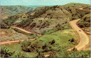 Vtg Road to Lookout Point Theodore Roosevelt National Memorial Park Postcard