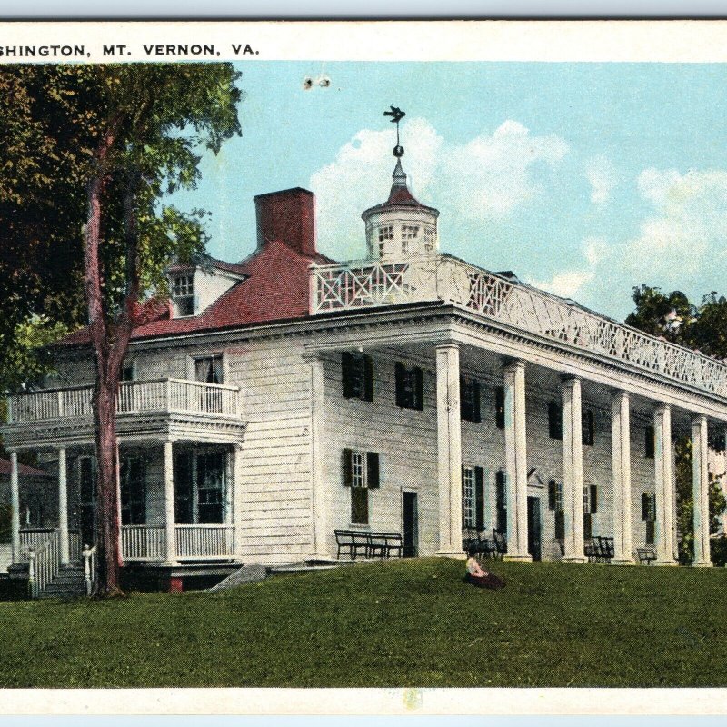 c1910s Mt. Vernon Home Washington Mansion PC House Built 1743 Hunting Creek A275