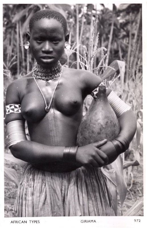 Giriama Kenya African Woman Real Photo Old Postcard
