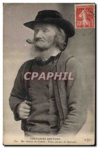 Old Postcard Folklore a veteran of Crimea Old peasant Quimper