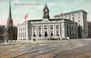 Town Hall, Stamford, Connecticut, Early Postcard, Unused