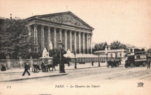 La Chambre des Deputes Chamber of Deputies Paris France Vintage Postcard c1910