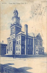 G61/ Valley Falls Rhode Island Postcard 1909 Town Hall