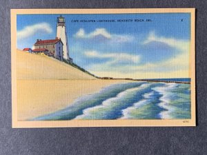 Cape Henlopen Lighthouse Rehoboth Beach DE Linen Postcard H2311083151