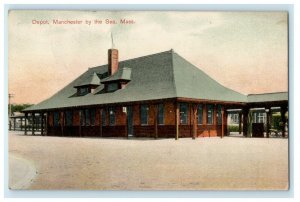 1908 Depot Manchester By The Sea Massachusetts MA Antique Postcard 