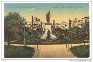 Lisboa , Portugal , Jardim e Estratua de Sa da Bandeira , PU-1908