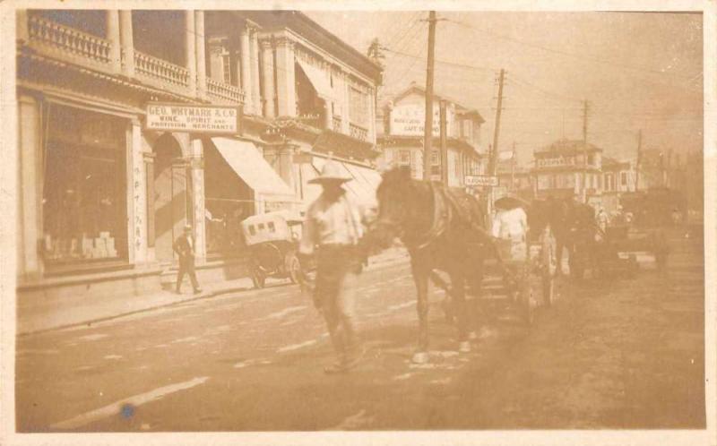 Japan? Street Scene Liqour Store Sake Sign Real Photo Vintage Postcard JD933797