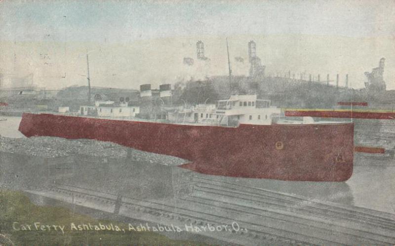 Car Ferry and Coal Cars at Ashtabula Harbor, Ohio - DB