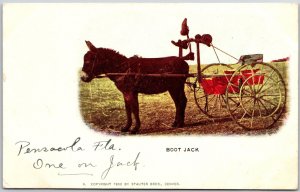 Boot Jack Horse Cart Pensacola Florida By Stauter Bros. Denver Antique Postcard