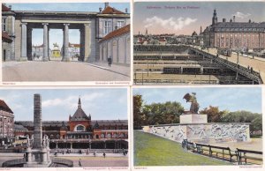 Kobenhavn Tietgens Bro og Posthuset Strassenbahn Eisenbahn Denmark 4x Postcard