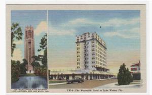 Walesbilt Hotel & Singing Tower Lake Wales Florida linen postcard