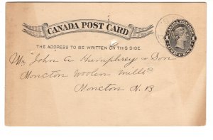 Canadian Postal Stationery, Victoria, 1 C Black, Bathurst New Brunswick