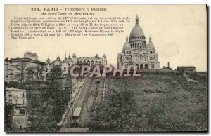 Old Postcard From Paris Funicular and Sacre Coeur Basilica in Montmartre