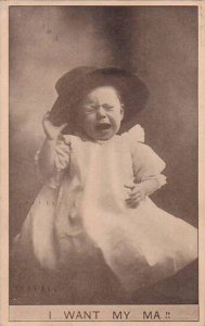 Young Girl Crying I Want My Ma 1912