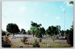 Mound City Illinois~Air View Mound City Cemetery~Vintage Postcard