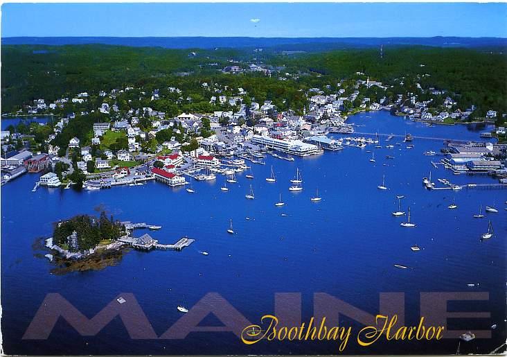 (2 cards) Boothbay Harbor - Carousel Wharf ME Maine pm 2006