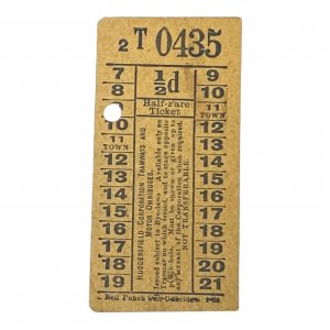 Vintage Bell Punch, Half Fare UK Bus Ticket