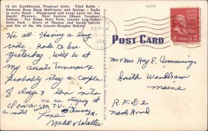 Charleston Illinois IL Taylors Motel c1940s-50s Linen Postcard