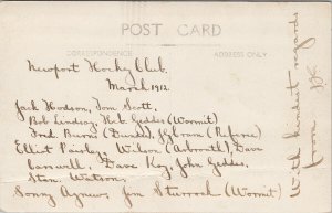 Newport Hockey Club 1912 at Windmill Park Scotland w/ names Postcard G77 *as is 